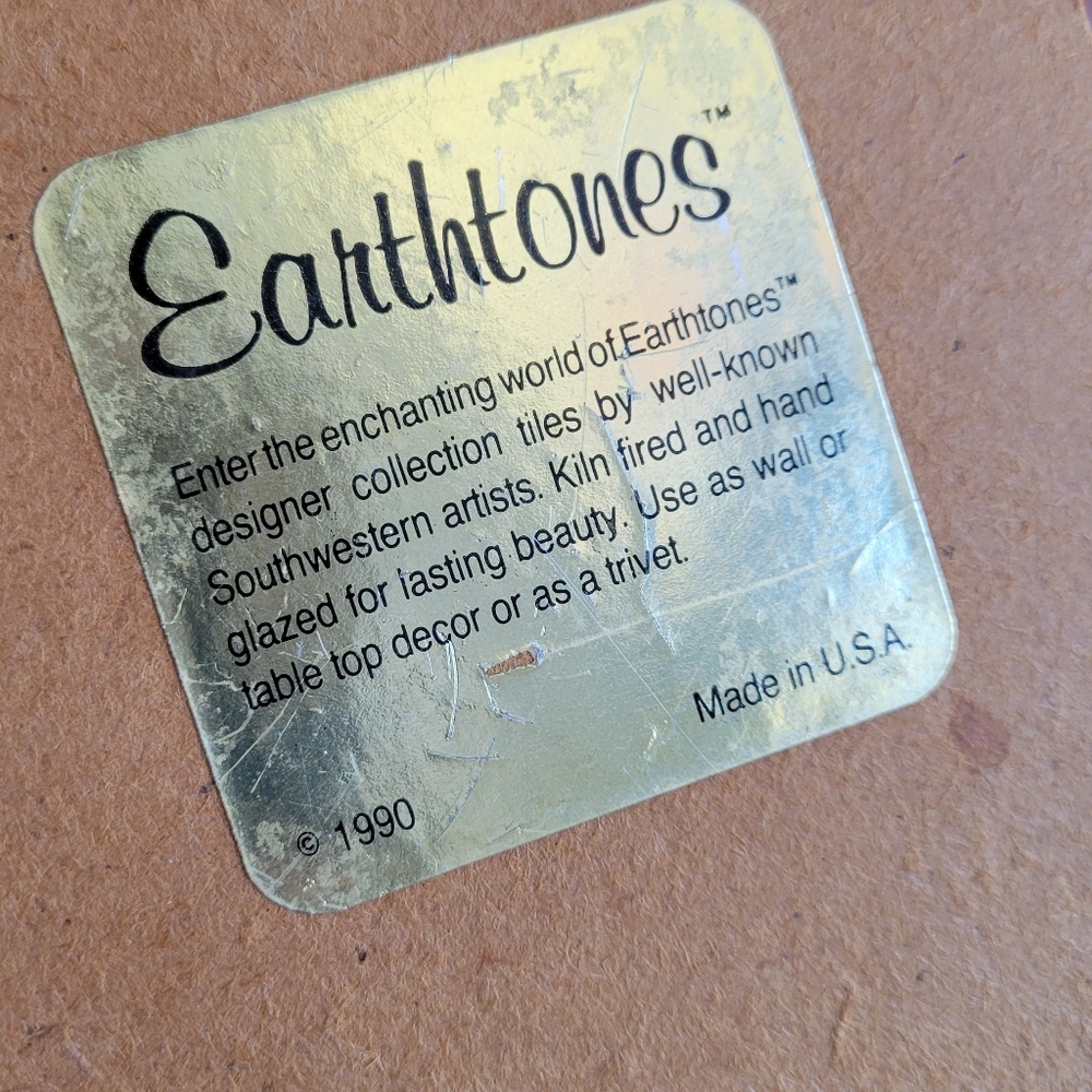 Vintage Ceramic Tile made by Earthtones Tile 1990 Wall Hanging Matte Finish Sign - Picture 4 of 10